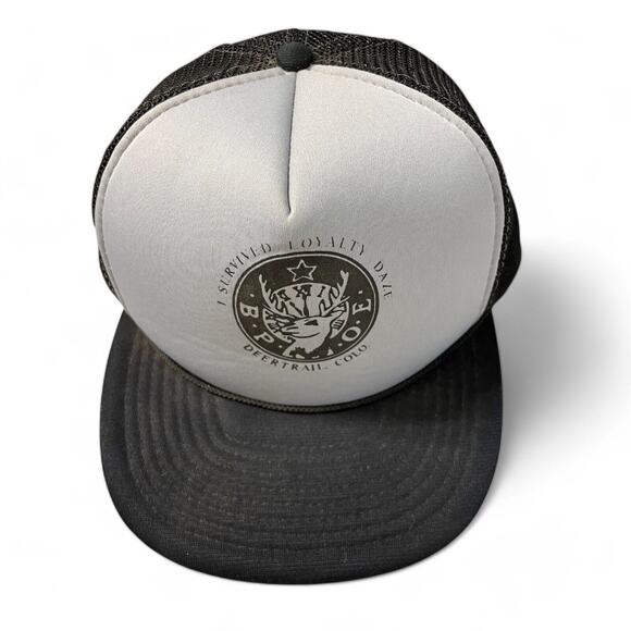 Vintage BPOE Elks Trucker Hat Black Mesh Snapback Loyalty Day DeerTrail Colorado - Picture 1 of 7